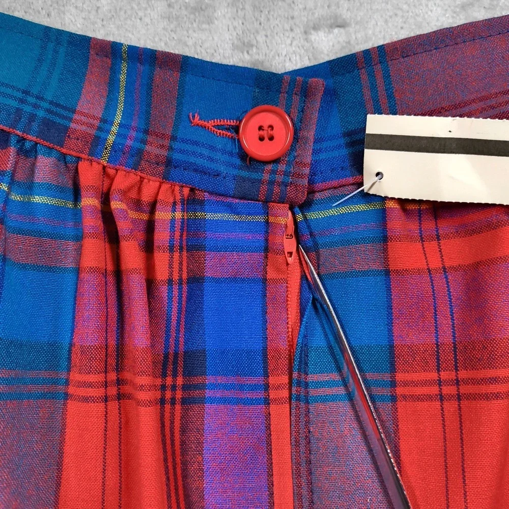 Vintage Pendleton Skirt Womens 14 Red Blue Plaid Long Maxi Tartan 70s Preppy New
